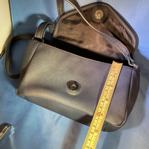 Tommy Hilfiger Blue saffiano leather silver Lock Accent Crossbody Shoulder Bag‎ - Picture 9 of 10